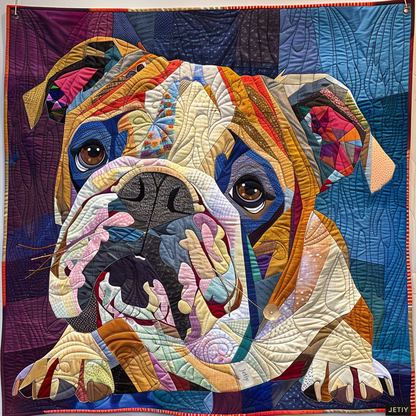 Bulldog Personalized Quilted Blanket