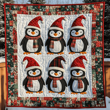 Cozy Penguin Parade Quilted Blanket NCU0TH2274