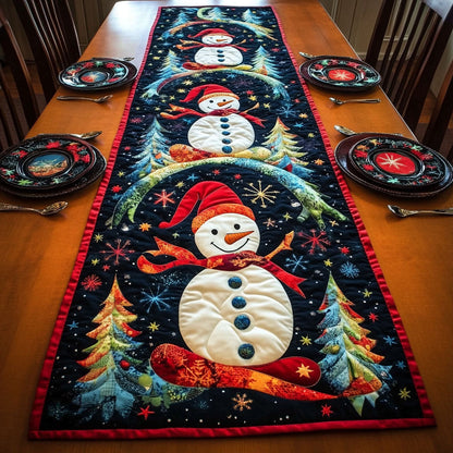 Cozy Snowfall Quilted Table Runner NCU0PT1396