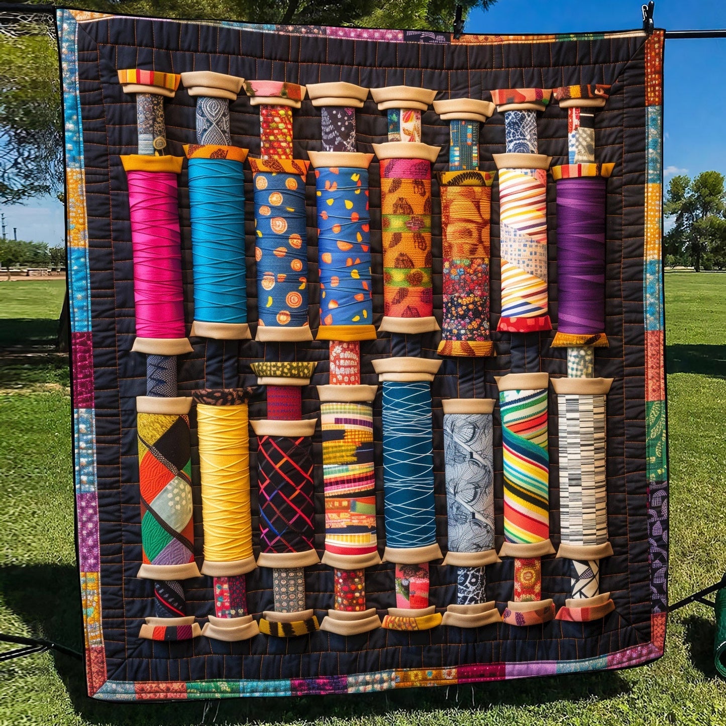 Crafty Spools Quilted Blanket NCU0TH1283