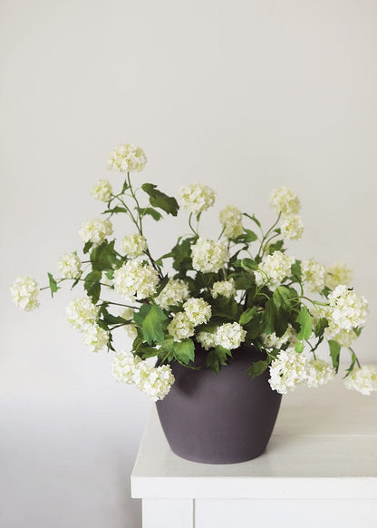 Cream White Artificial Snowball Flowers - 24"