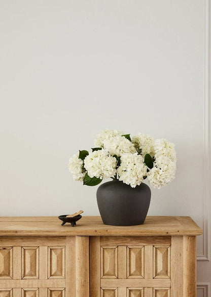 Fake Flowers Real Touch Hydrangea Stem in Talc White  - 18"