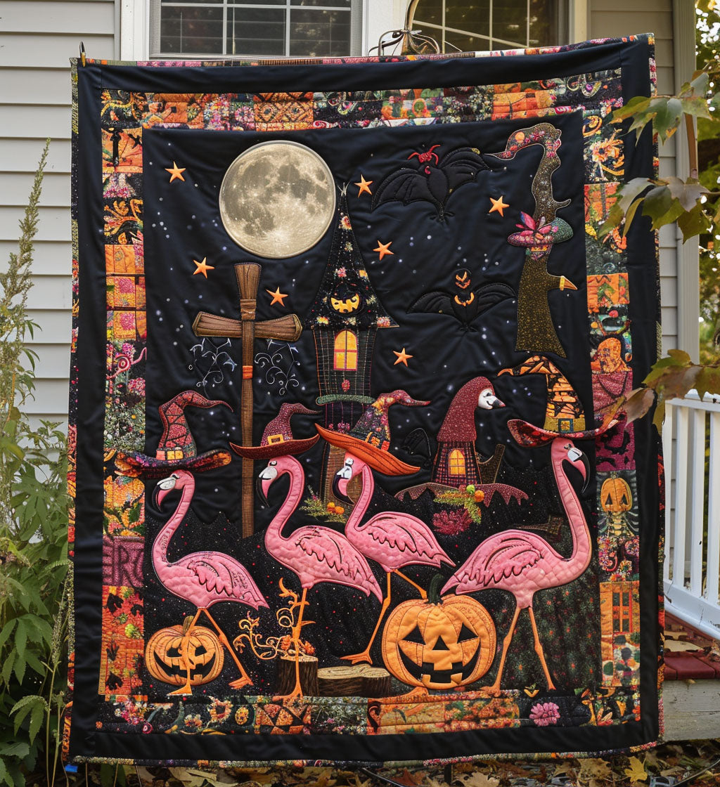 Creepy Flamingos Quilted Blanket NCU0PT452