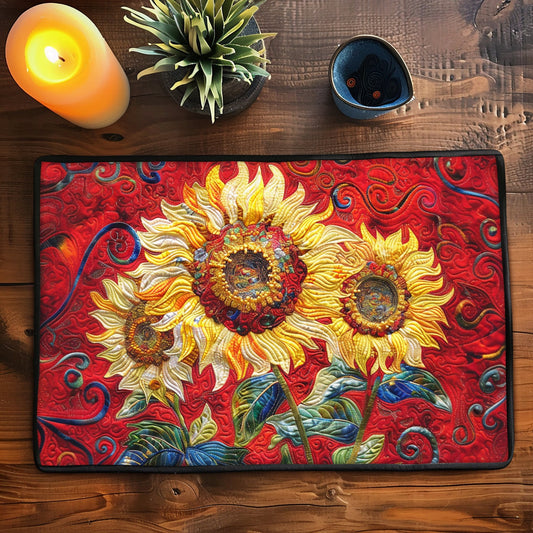 Crimson Sunflower Spark Quilted Place Mat NCU0TL460