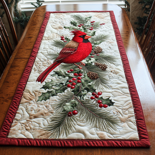 Crimson Crest Quilted Table Runner NCU0DK1273