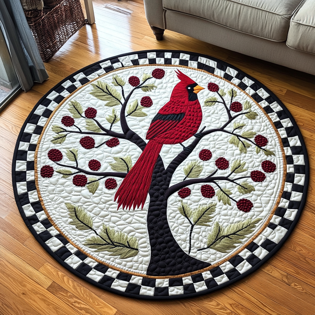 Crimson Majesty Quilted Round Mat NCU0DK1070