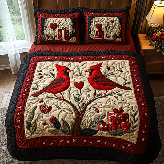 Crimson Pair Quilted Bedding Set NCU0DV2433