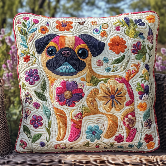 Cuddly Pug Quilted Pillow Case NCU0VL372