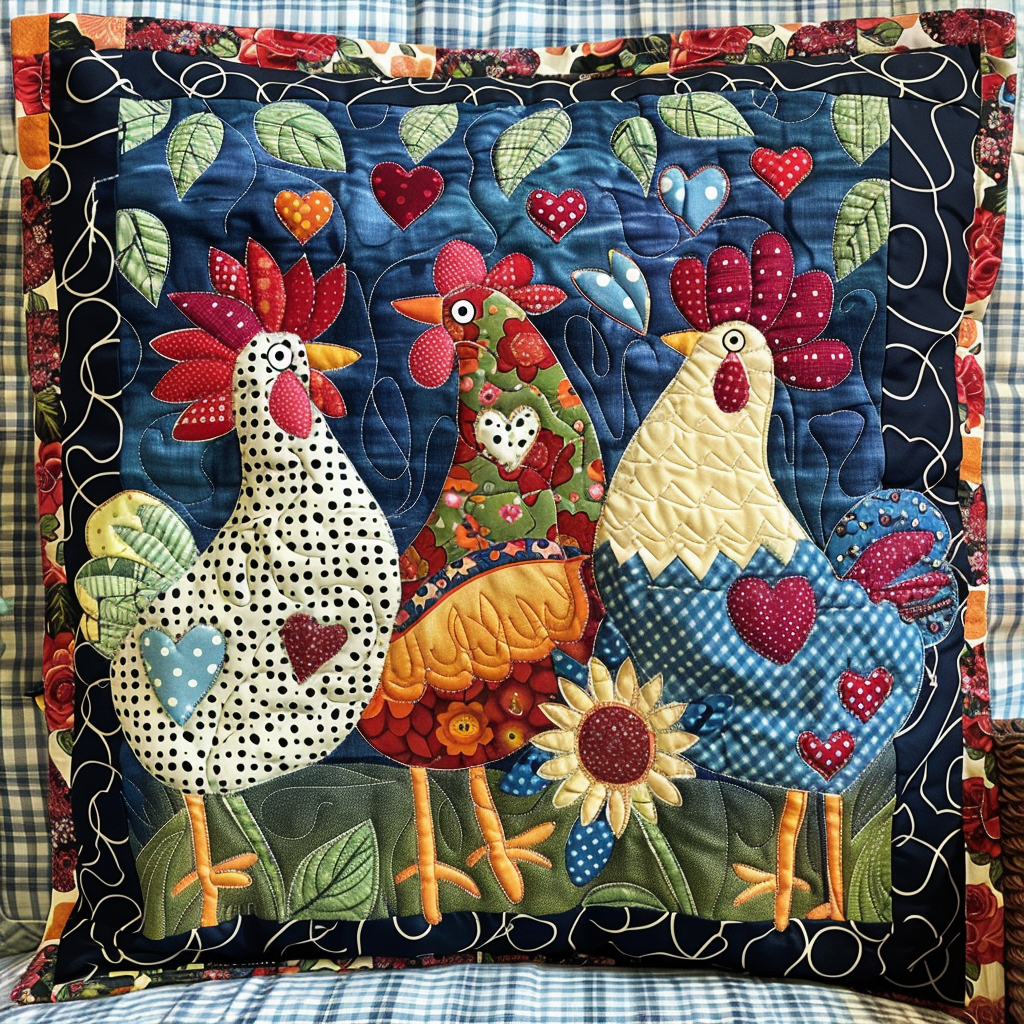 Cute Chicken Quilted Pillow Case NCU0TL528