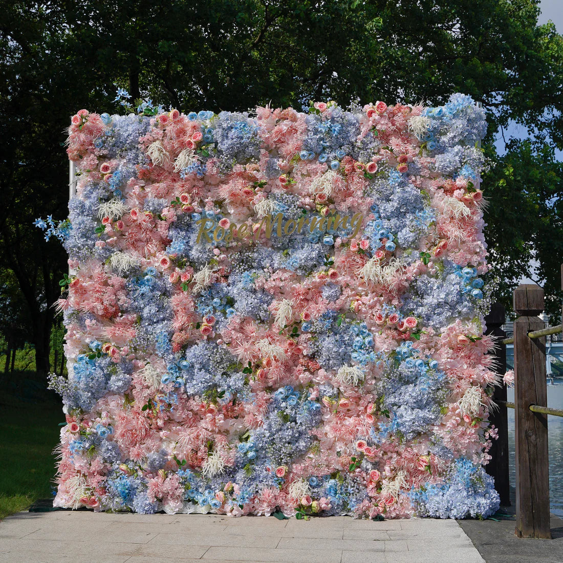 5D Fabric Artificial rolling up curtain flower wall