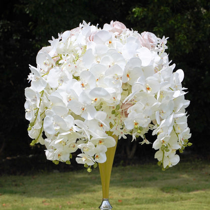 White Phalaenopsis Flower Ball:Flower Centerpiece Bouquet Table Decoration Flower Ball -R181