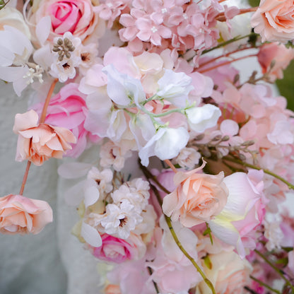 Blush Long strip flower row trailing table arrangement table flower