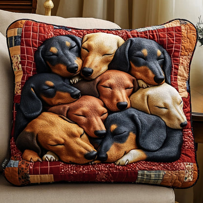 Dachshund Delight Quilted Bedding Pillow Case NCU0PT2232