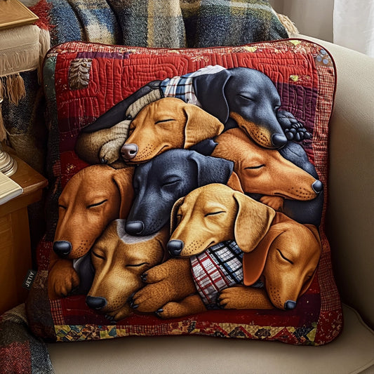 Dachshund Delight Quilted Pillow Case NCU0PT2236