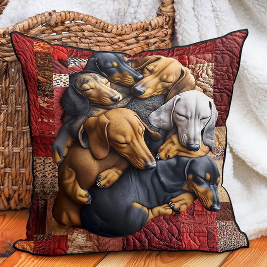 Funda de almohada acolchada Dachshund Delight NCU0PT3119