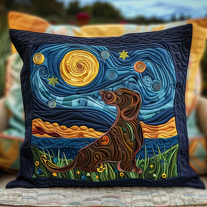 Dachshund Stargazing Quilted Pillow Case NCU0TH249