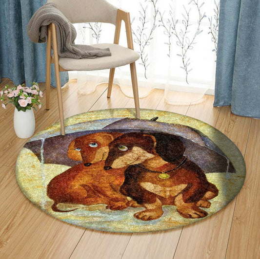 Dachshund TN0210034TM Round Area Rug