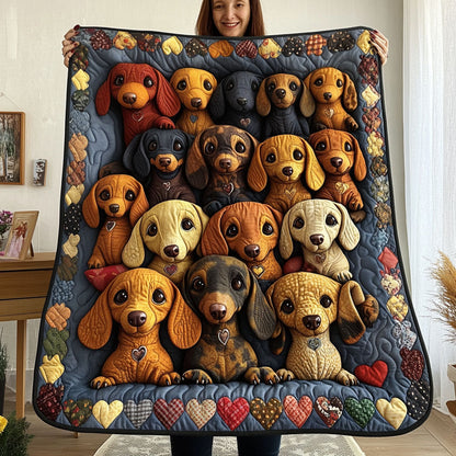 Dachshund Charm Quilted Blanket NCU0PT3040