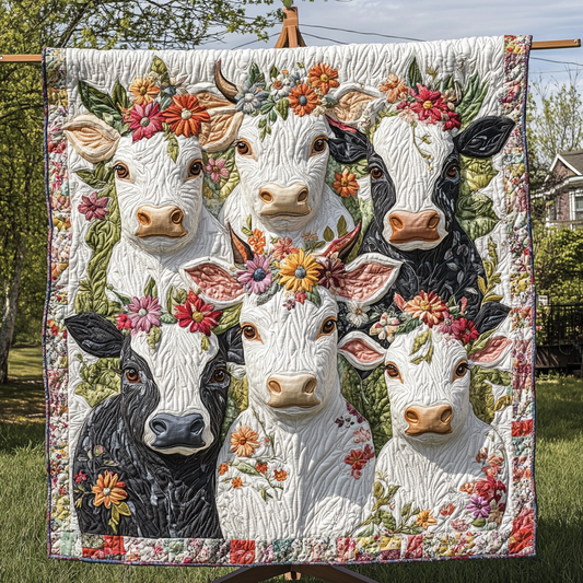 Daisy Cows Quilted Blanket NCU0VH1790