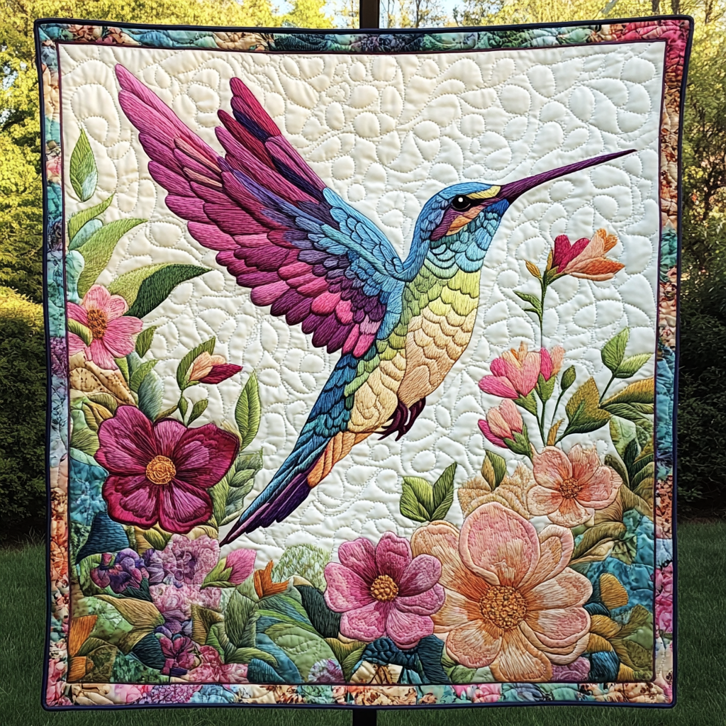 Dancing Hummingbird Quilted Blanket NCU0DK2021