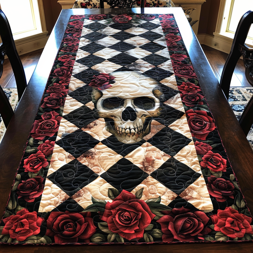 Dark Romance Quilted Table Runner NCU0TH510