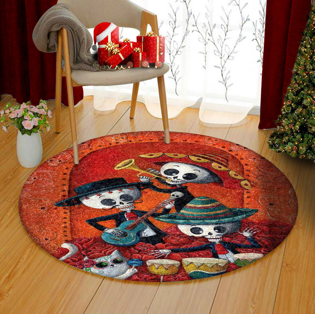 Day Of The Dead HM3010029TM Round Area Rug