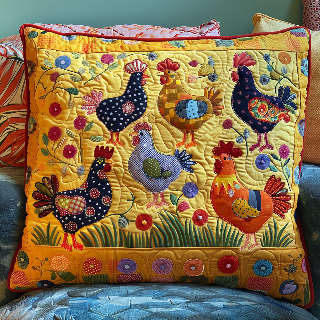 Dazzling Chicken Quilted Pillow Case NCU0TL540