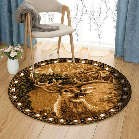 Deer CLA070816 Round Area Rug