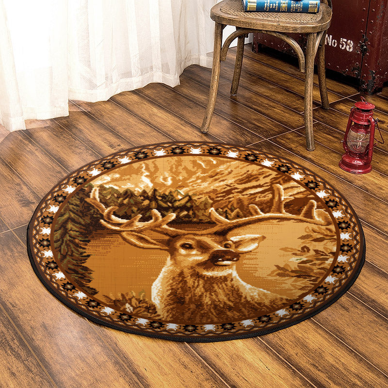 Deer CLA070816 Round Area Rug