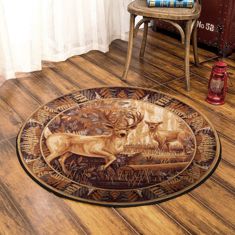 Deer CLA070819 Round Area Rug