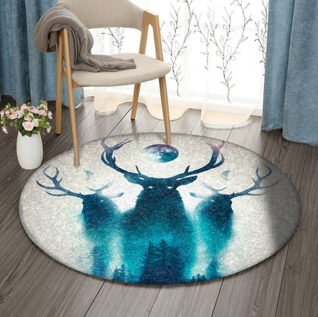 Deer DN0510034RR Round Area Rug