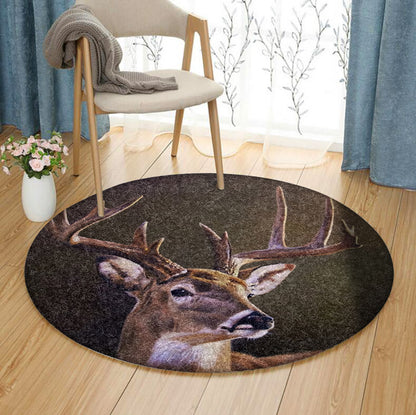 Deer DP210814RR Round Area Rug