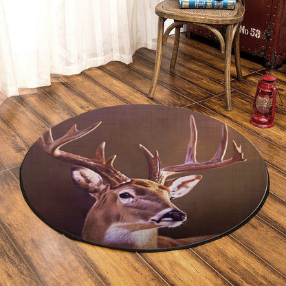 Deer DP210814RR Round Area Rug