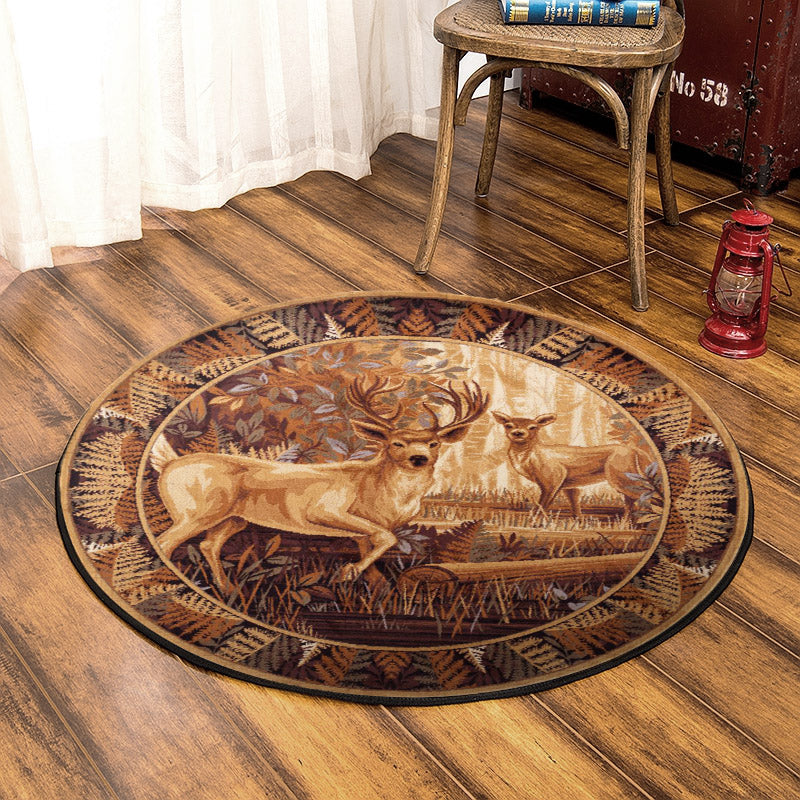 Deer HM030924TM Round Area Rug