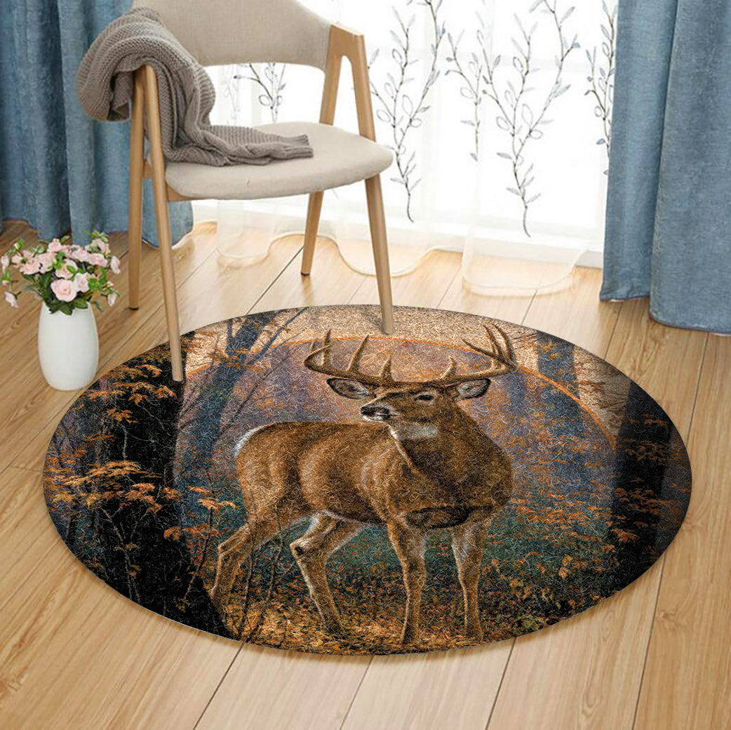 Deer HM030925TM Round Area Rug