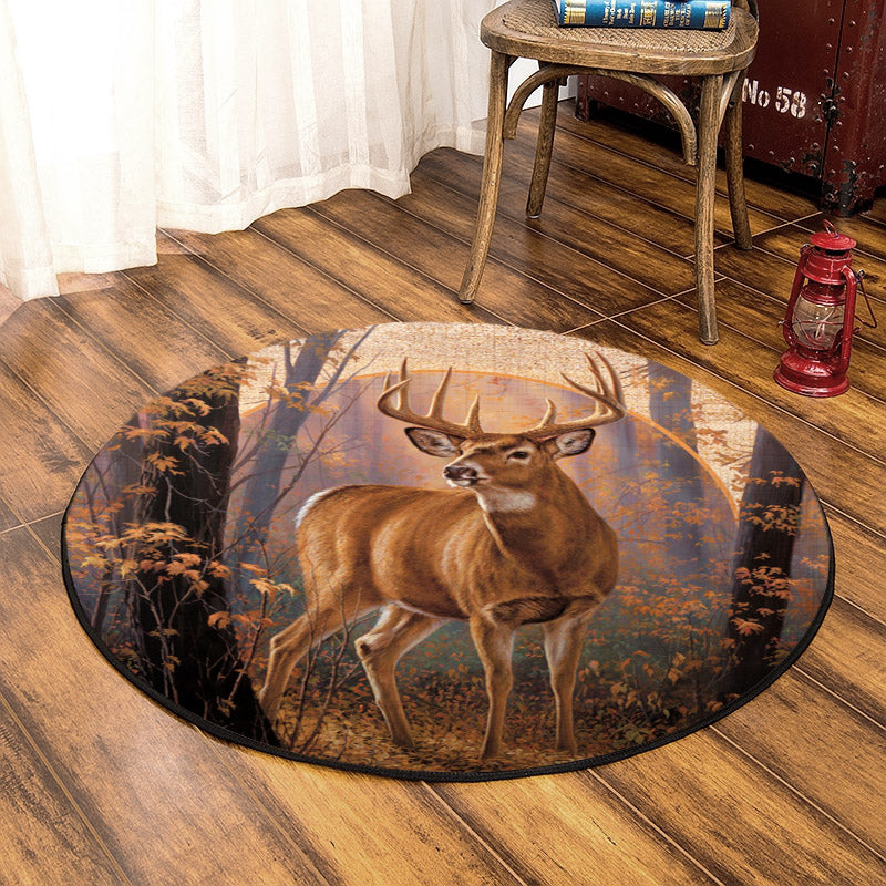 Deer HM030925TM Round Area Rug