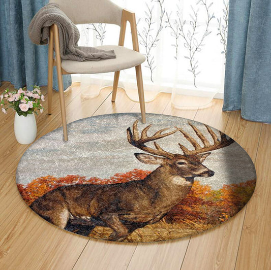 Deer HM090822 Round Area Rug