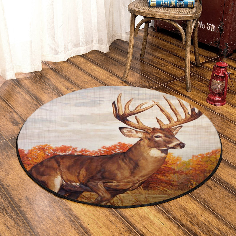 Deer HM090822 Round Area Rug