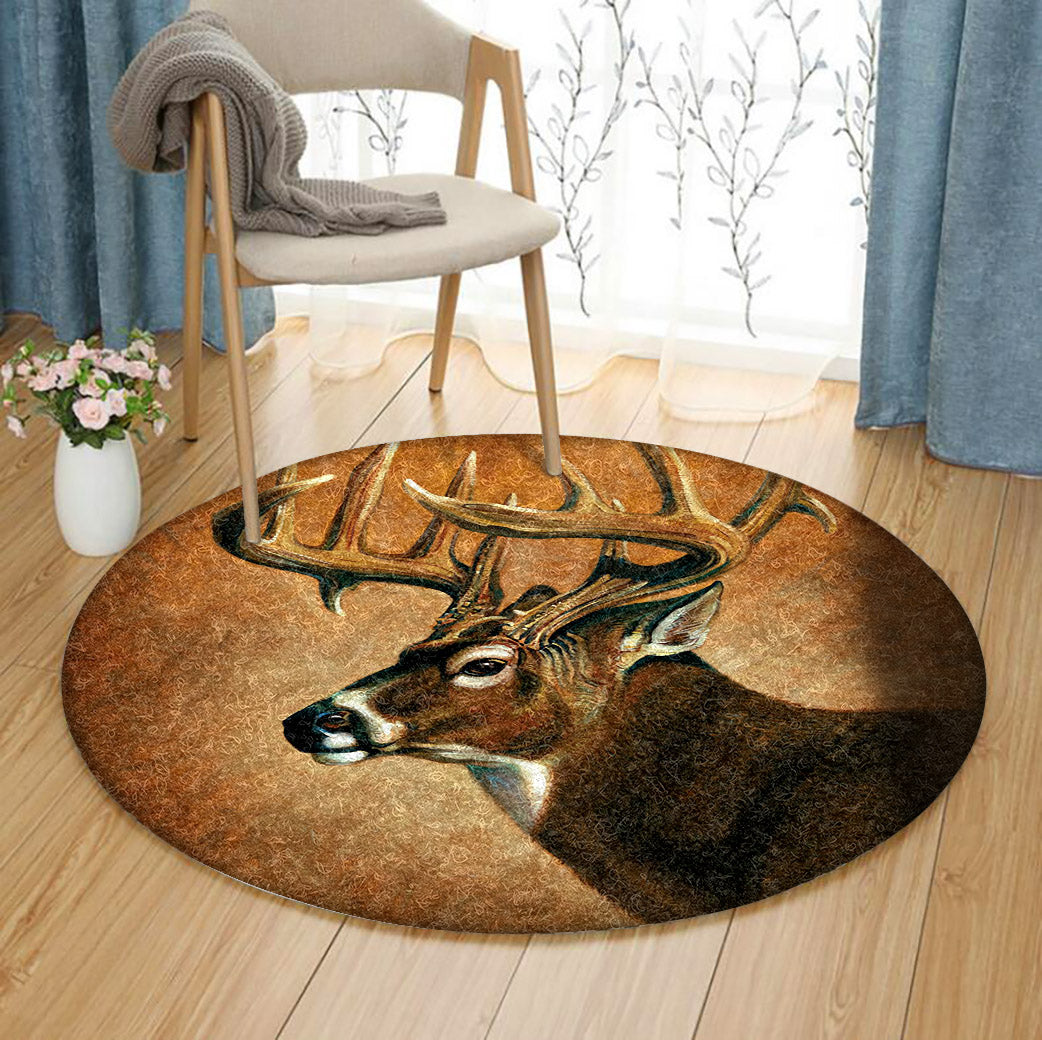 Deer NN260924TM Round Area Rug