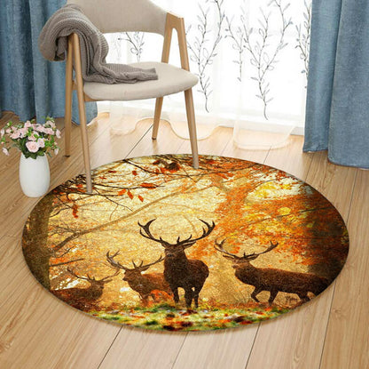 Deer TL170809TM Round Area Rug