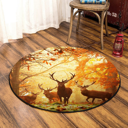 Deer TL170809TM Round Area Rug