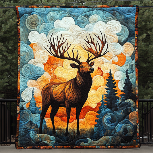 Deer Cloud Quilted Blanket NCU0DK774