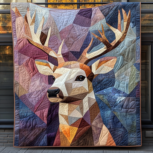 Deer Fabric Quilted Blanket NCU0DK776