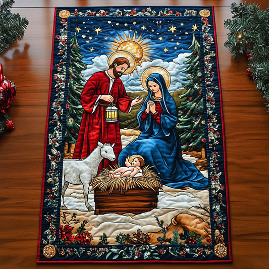 Divine Nativity Blessings Quilted Table Runner NCU0DK1644