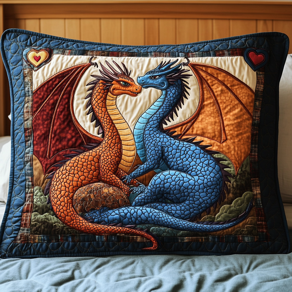 Dragon Embrace Quilted Bedding Pillow Case NCU0NT2821