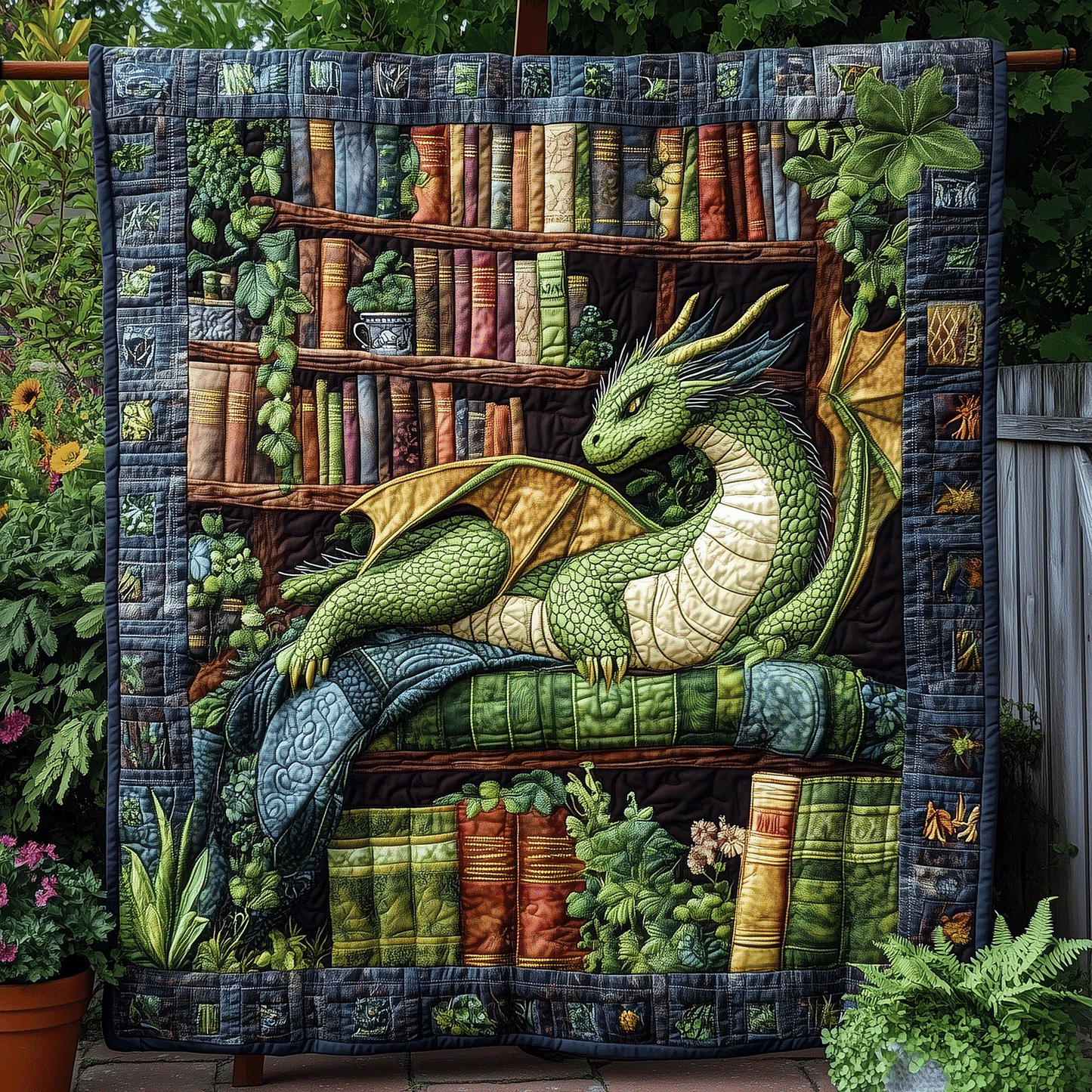 Dragon Bookish Nap Quilted Blanket NCU0TH2504