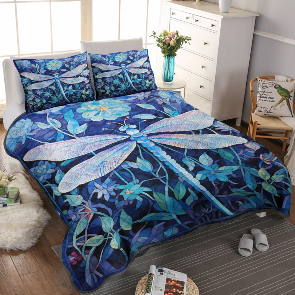 Blue Dragonfly HM09102301QB Quilt Bedding Set