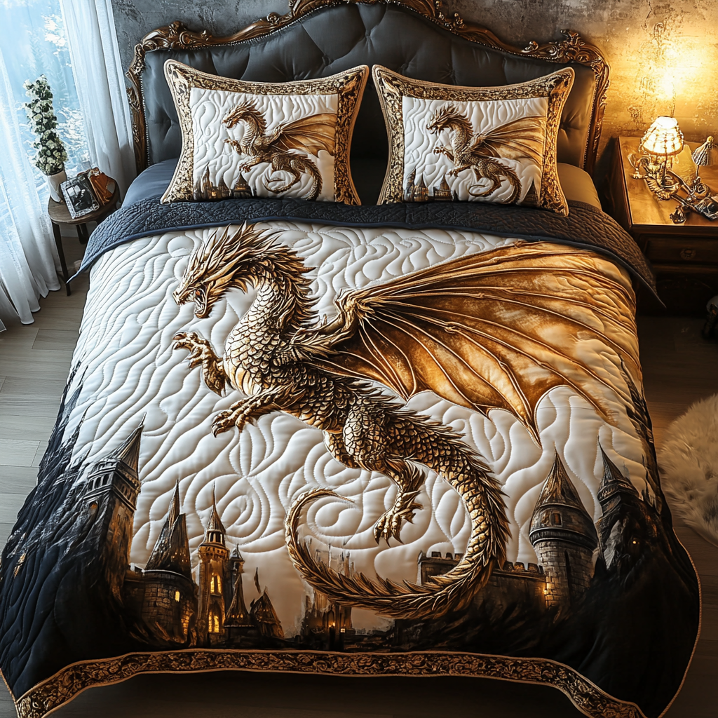 Dragonspire Dreams Quilted Bedding Set NCU0DV2399