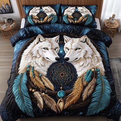 Dreamcatcher Wolves 3-Piece Quilted Bedding Set NCU0DK3275