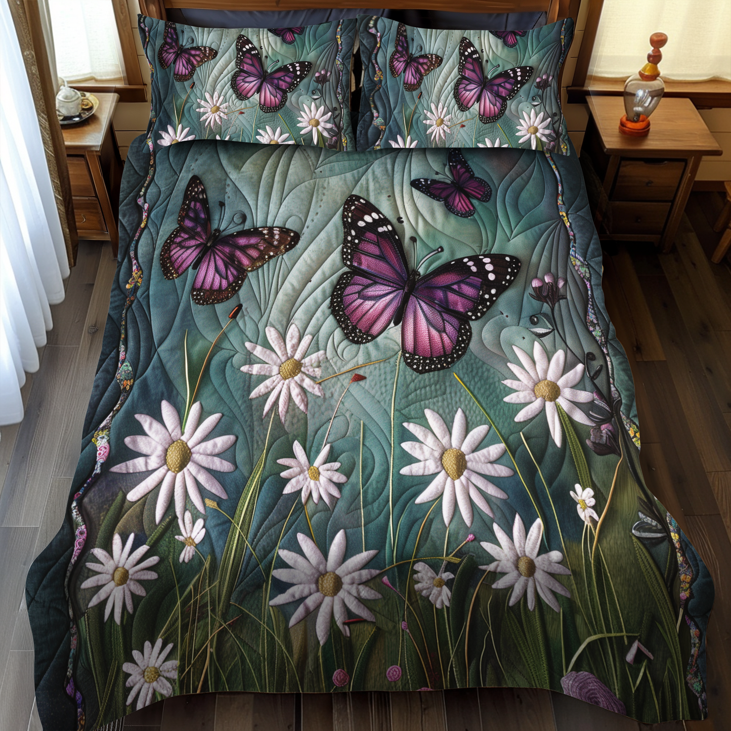 Dreamy Butterflies 3-Piece Quilted Bedding Set NCU0VL041